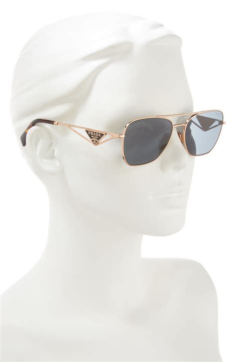 Prada 59mm Aviator Sunglasses 